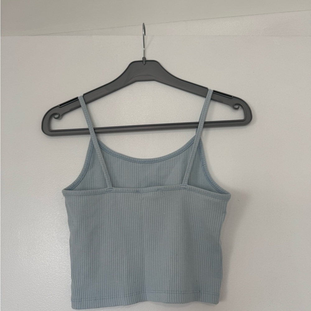 Women's Blue Ribbed Tank Top - Picture 2 of 2